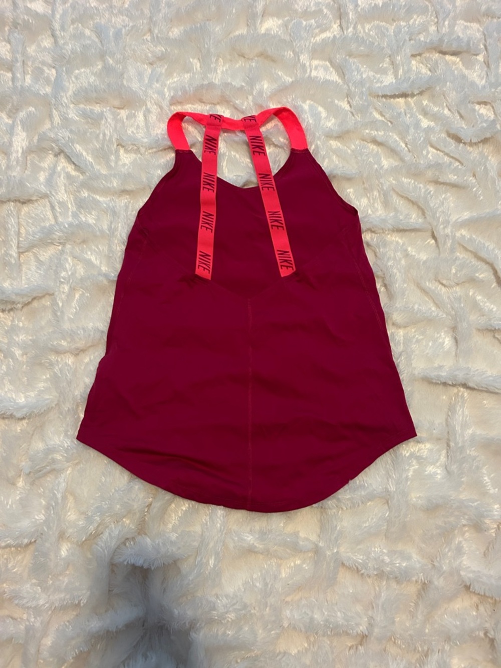 Nike Women's Magenta Tank with Neon Coral Logo Straps - Picture 2 of 3